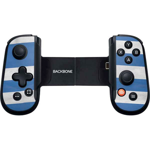 Greece Flag Distressed Backbone One for iPhone Game Controller Skin